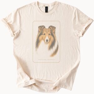 Shetland Sheepdog Graphic Tee in Natural - Stylish Dog Lover Design